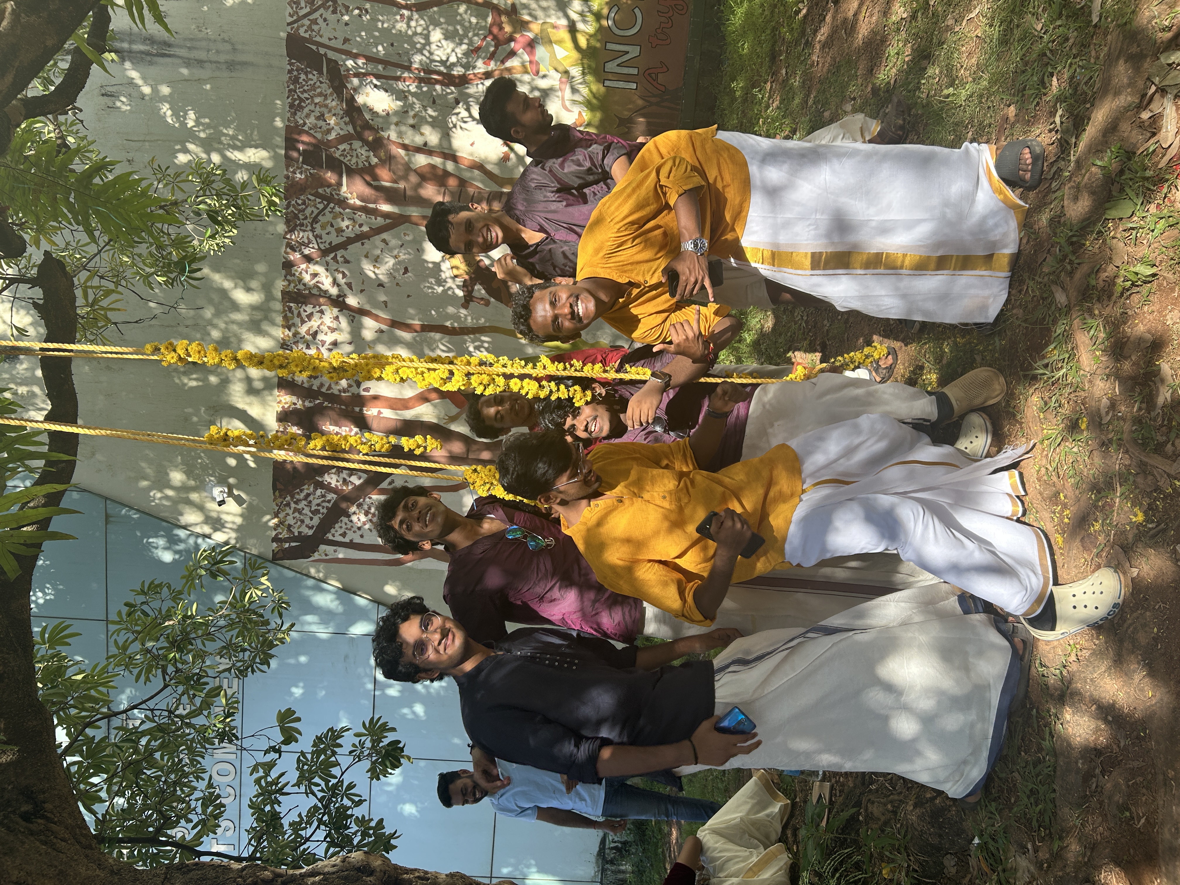 Students enjoying the traditional Onam swing